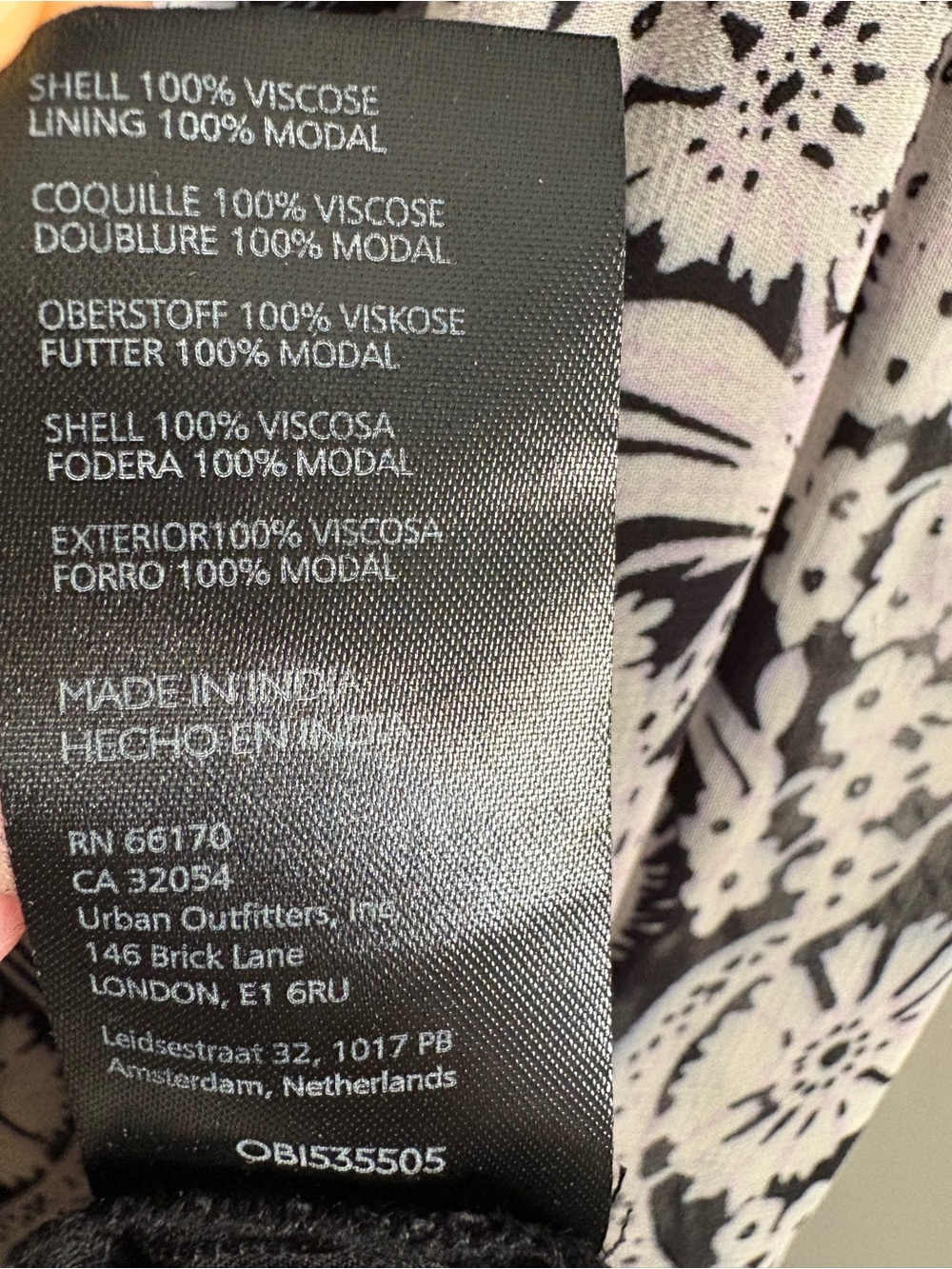 Anthropologie Black and Cream Floral Midi Dress - Picture 6 of 6